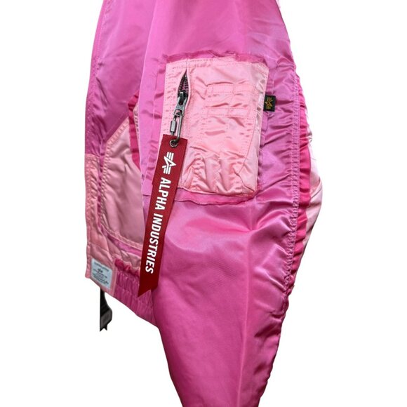 Alpha Industries Pink Patchwork MA-1 Bomber Jacket – Women’s Size M – NWT $280 - Picture 9 of 13